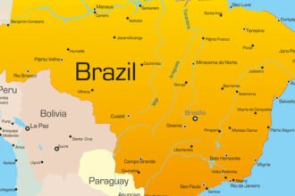 Brazil map used to illustrate the story. [Photo credit: Samba – Taste of Brazil]
